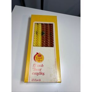 Vintage Sears Candle Shop 12 Inch Twist Candles Japan Boxed Set of 11, 2 colors